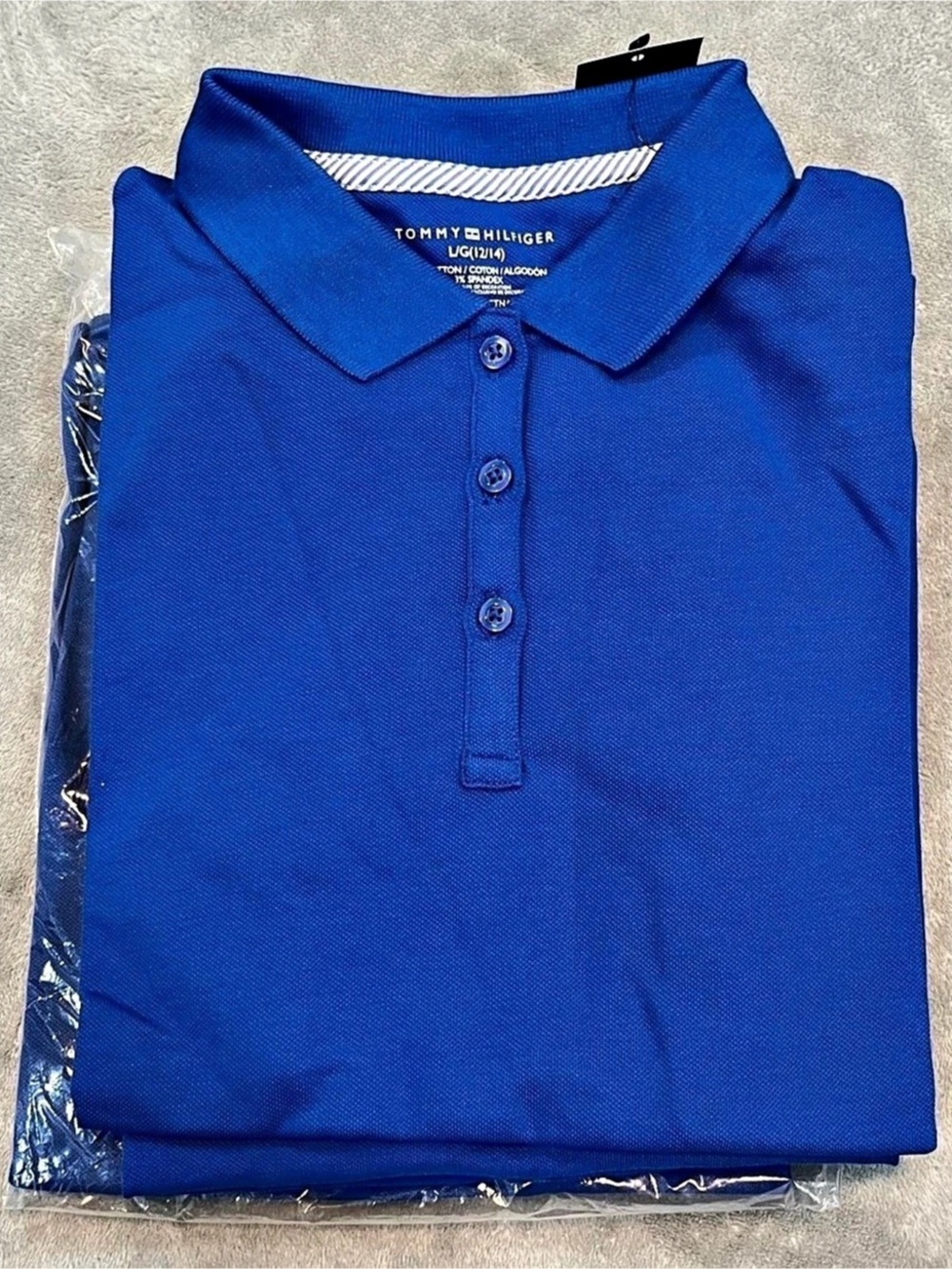 Tommy Hilfiger Big Girls School Uniform Short Sleeve Pique Polo Blue Large lot o